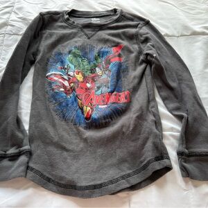 Disney Store Marvel Avengers Boys Cotton Long Sleeve Waffle Tee NWOT